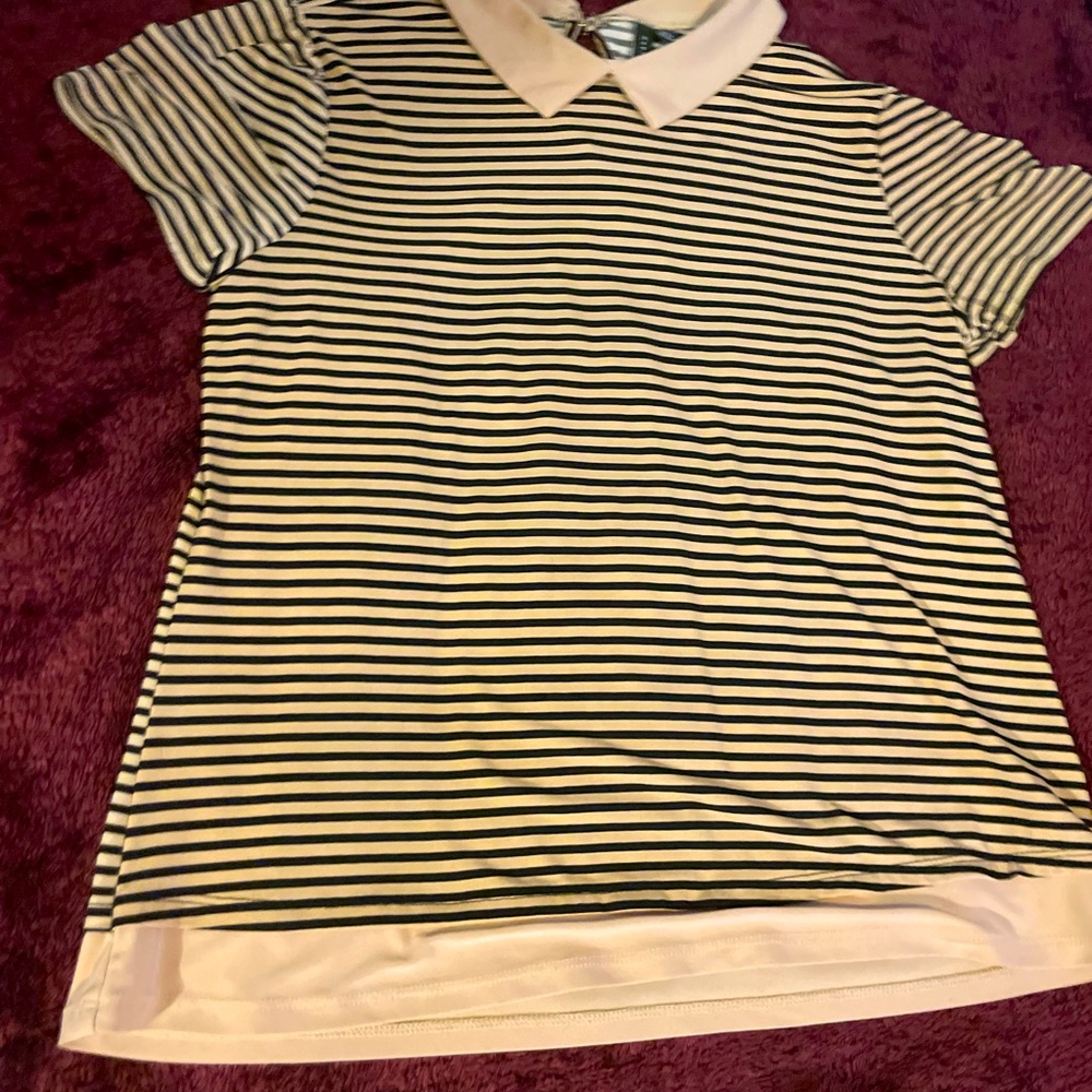 “zero 2 eight” Black And Yellow Large Women’s Collard Shirt
